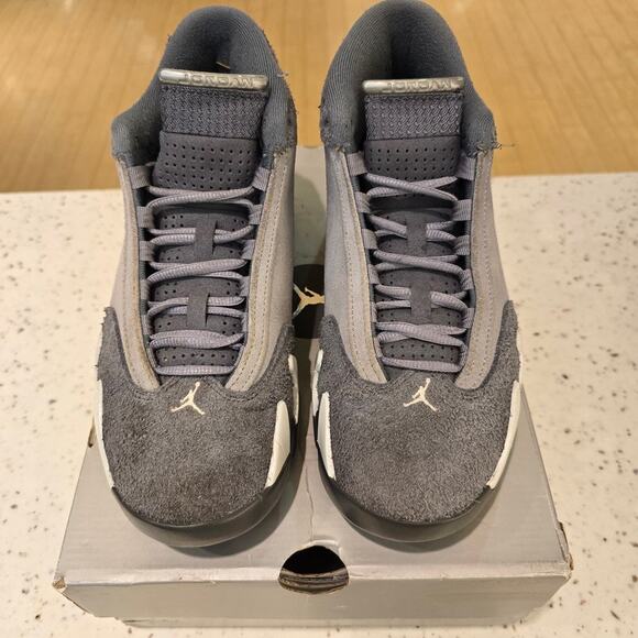 Jordan 14 Retro Flint Grey / Stealth / White Black Toe Last Shot FJ3460 012 - Picture 3 of 9